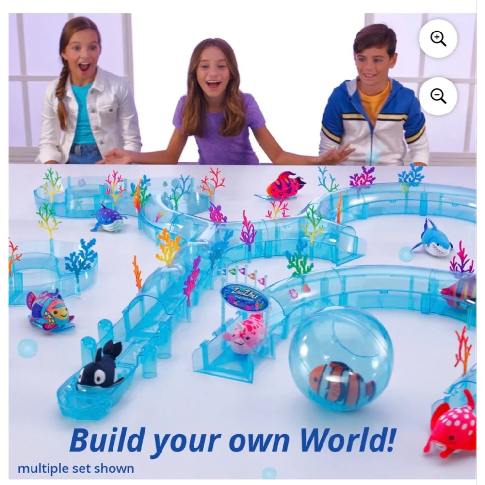 NEW ZhuZhu Aquarium Starter Set with Fish Blue Purple One Size
